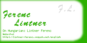 ferenc lintner business card